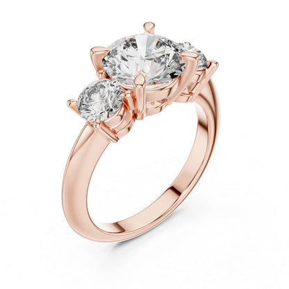 14K Yellow Gold Round Lab-Grown Diamond Ring for Women - Everyday Wear - Pure Carat