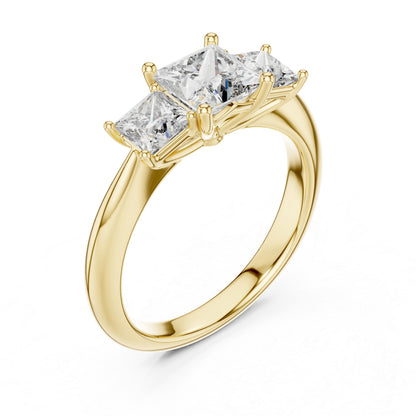 Princess Cut Lab-Grown Diamond Ring in 14K Rose Gold - Elegant Office Wear - Pure Carat