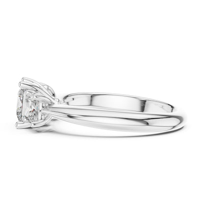 Princess Cut Lab-Grown Diamond Ring in 14K Rose Gold - Elegant Office Wear - Pure Carat