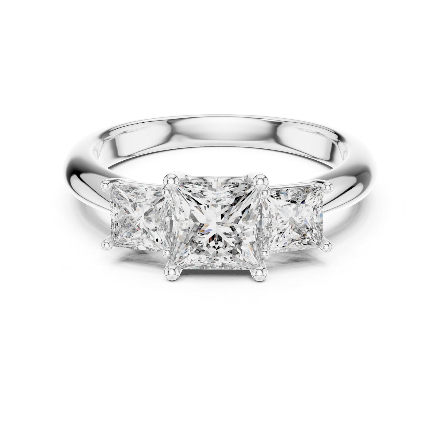 Princess Cut Lab-Grown Diamond Ring in 14K Rose Gold - Elegant Office Wear - Pure Carat