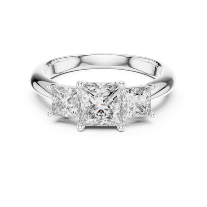 Princess Cut Lab-Grown Diamond Ring in 14K Rose Gold - Elegant Office Wear - Pure Carat