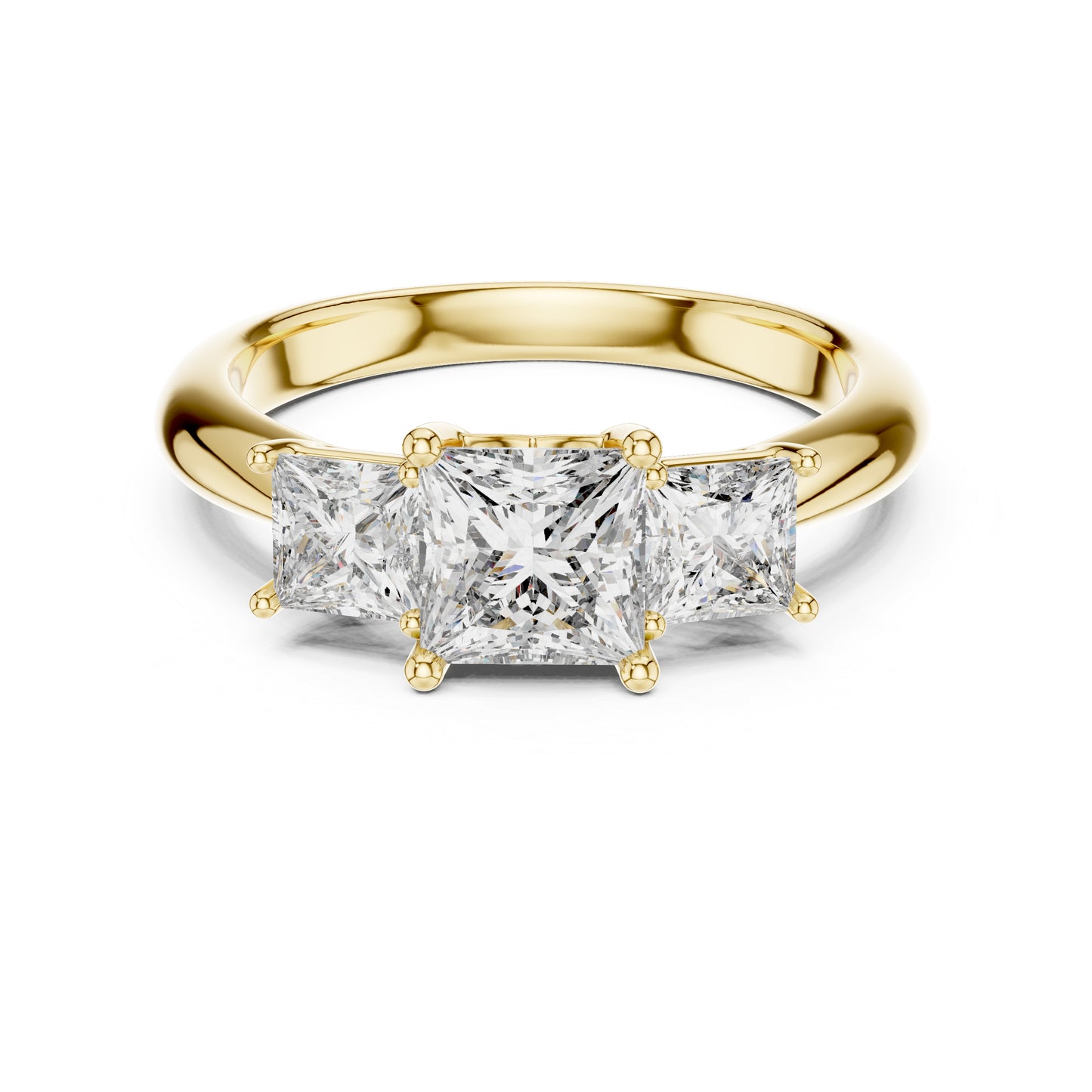 Princess Cut Lab-Grown Diamond Ring in 14K Rose Gold - Elegant Office Wear - Pure Carat