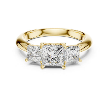 Princess Cut Lab-Grown Diamond Ring in 14K Rose Gold - Elegant Office Wear - Pure Carat