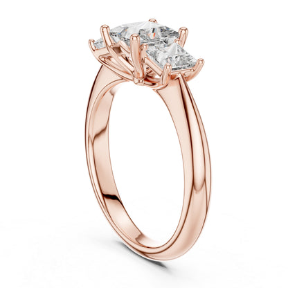 Princess Cut Lab-Grown Diamond Ring in 14K Rose Gold - Elegant Office Wear - Pure Carat