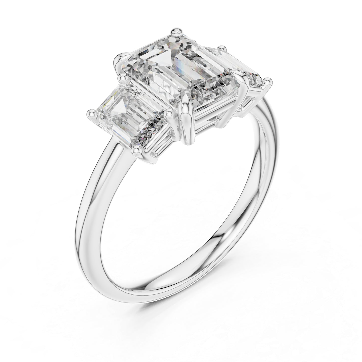 Emerald Cut Lab-Grown Diamond Solitaire Ring in 18K Yellow Gold - Pure Carat