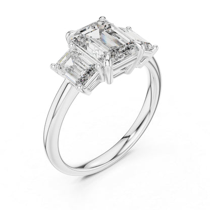 Emerald Cut Lab-Grown Diamond Solitaire Ring in 18K Yellow Gold - Pure Carat