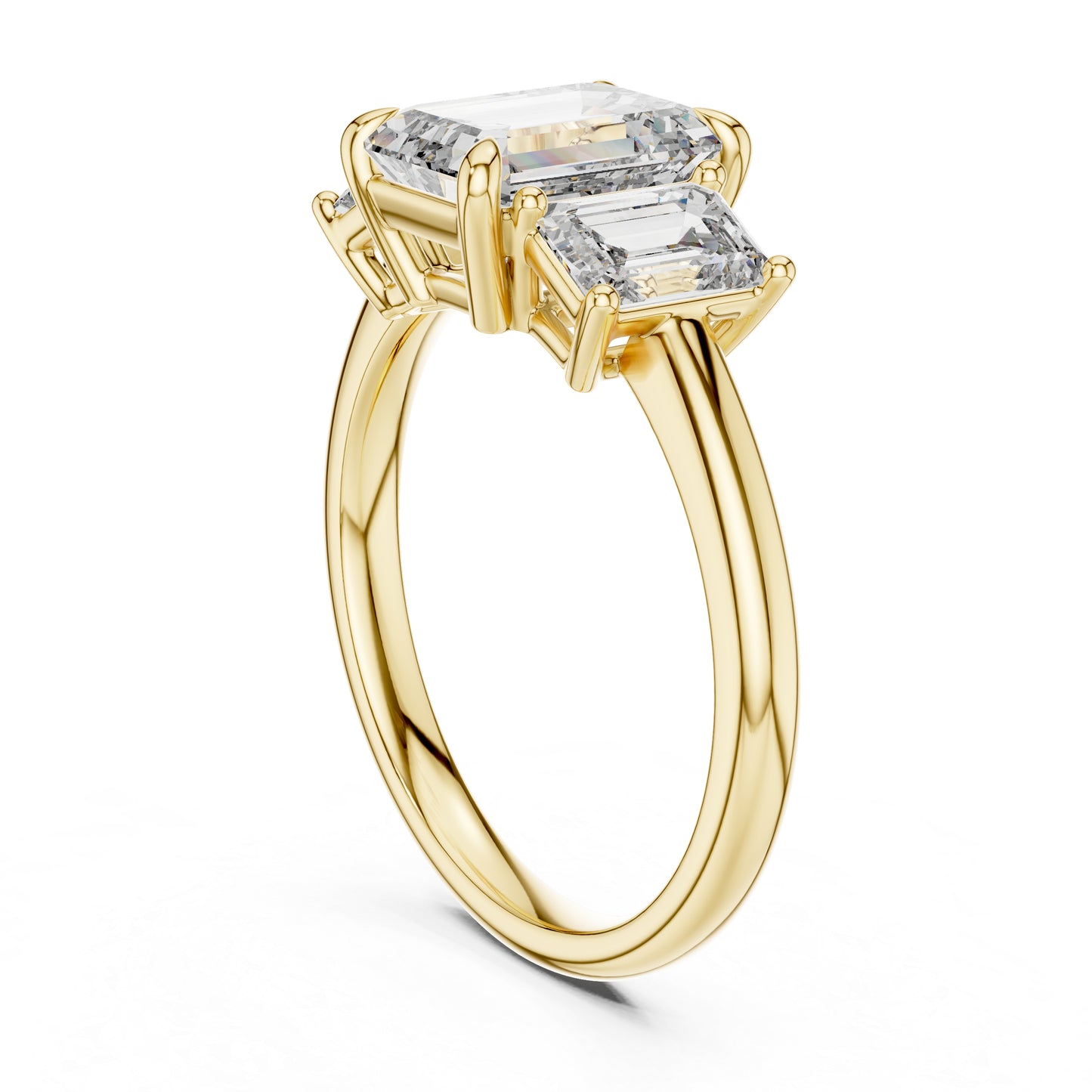 Emerald Cut Lab-Grown Diamond Solitaire Ring in 18K Yellow Gold - Pure Carat