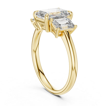 Emerald Cut Lab-Grown Diamond Solitaire Ring in 18K Yellow Gold - Pure Carat