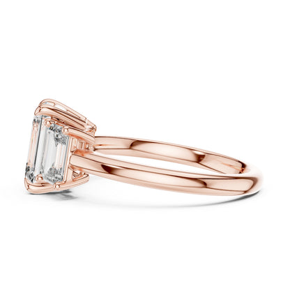 Emerald Cut Lab-Grown Diamond Solitaire Ring in 18K Yellow Gold - Pure Carat