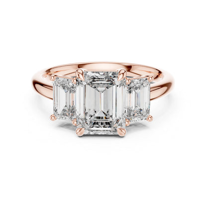 Emerald Cut Lab-Grown Diamond Solitaire Ring in 18K Yellow Gold - Pure Carat