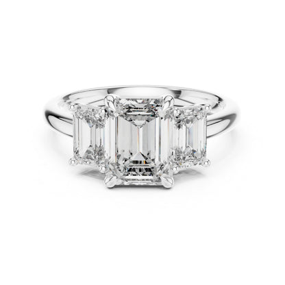 Emerald Cut Lab-Grown Diamond Solitaire Ring in 18K Yellow Gold - Pure Carat
