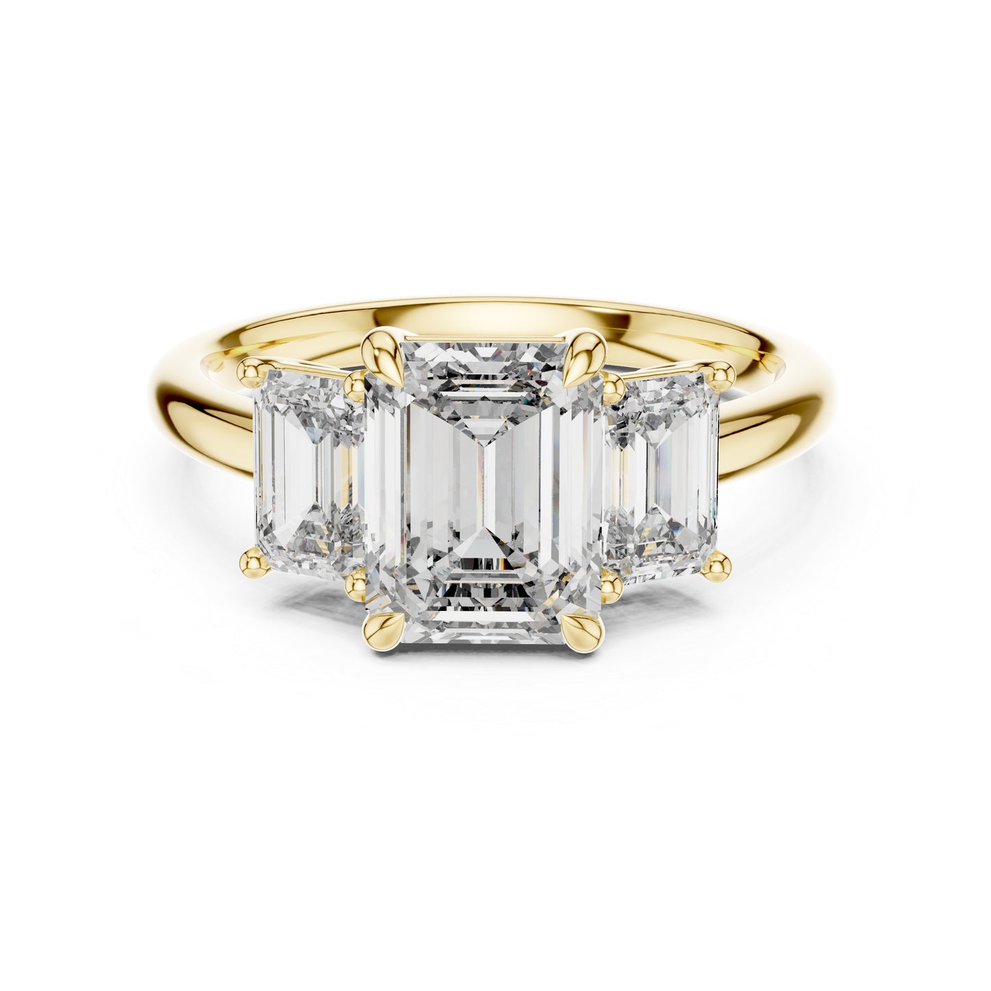 Emerald Cut Lab-Grown Diamond Solitaire Ring in 18K Yellow Gold - Pure Carat