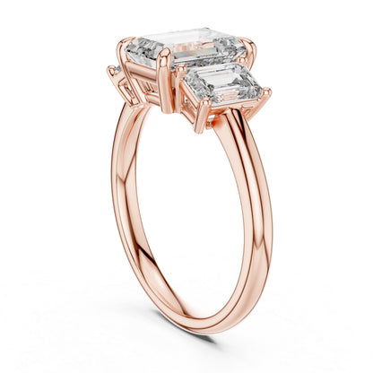 Emerald Cut Lab-Grown Diamond Solitaire Ring in 18K Yellow Gold - Pure Carat