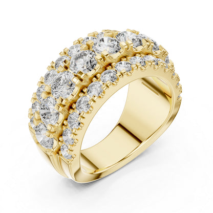 18K White Gold Round Lab-Grown Diamond Drop Ring for Women - Everyday Wear - Pure Carat