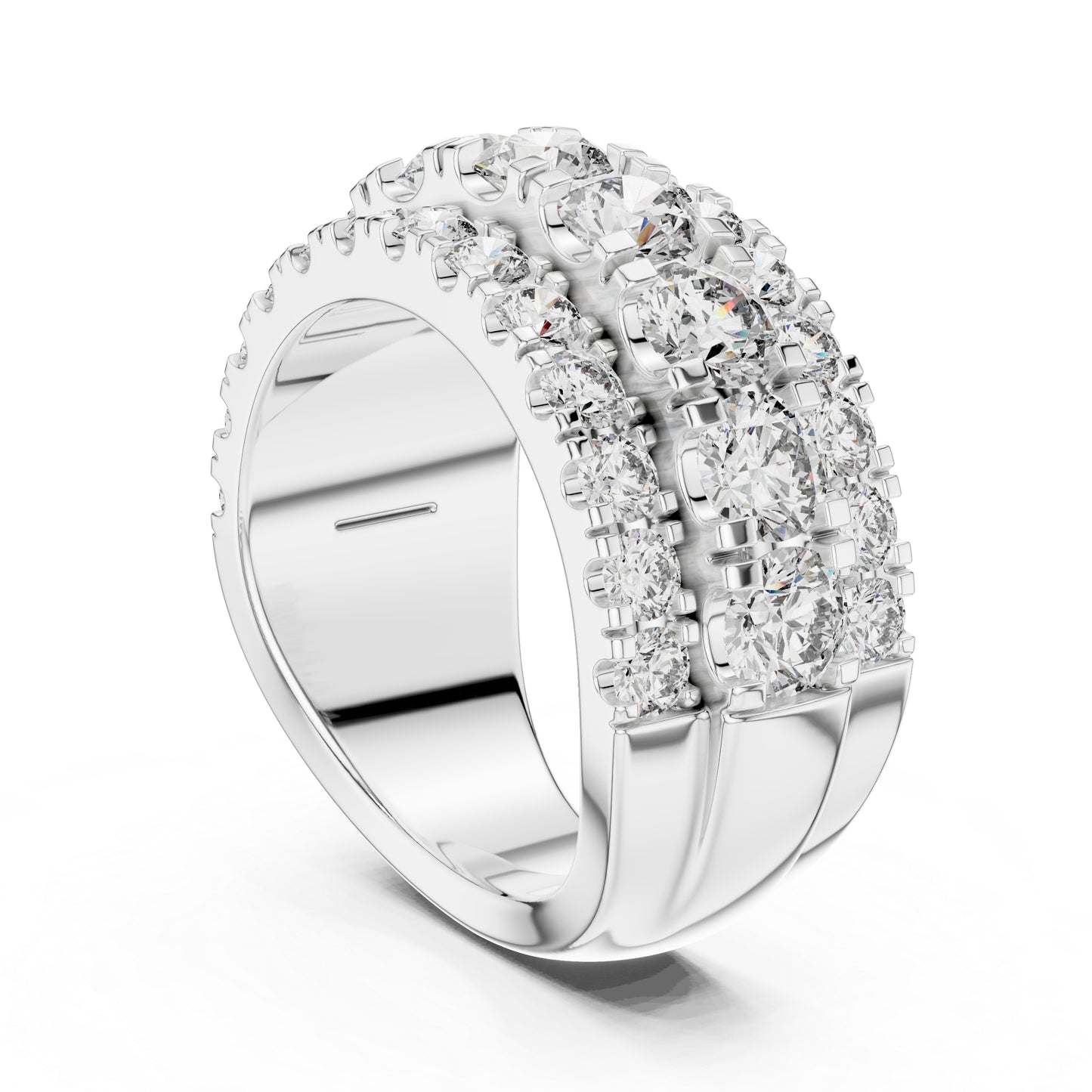 18K White Gold Round Lab-Grown Diamond Drop Ring for Women - Everyday Wear - Pure Carat