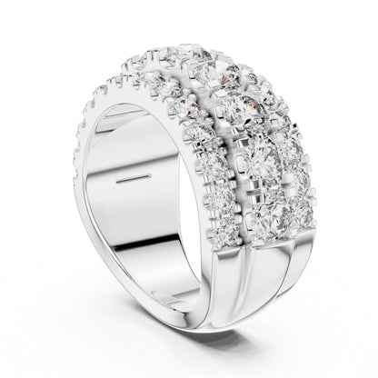 18K White Gold Round Lab-Grown Diamond Drop Ring for Women - Everyday Wear - Pure Carat