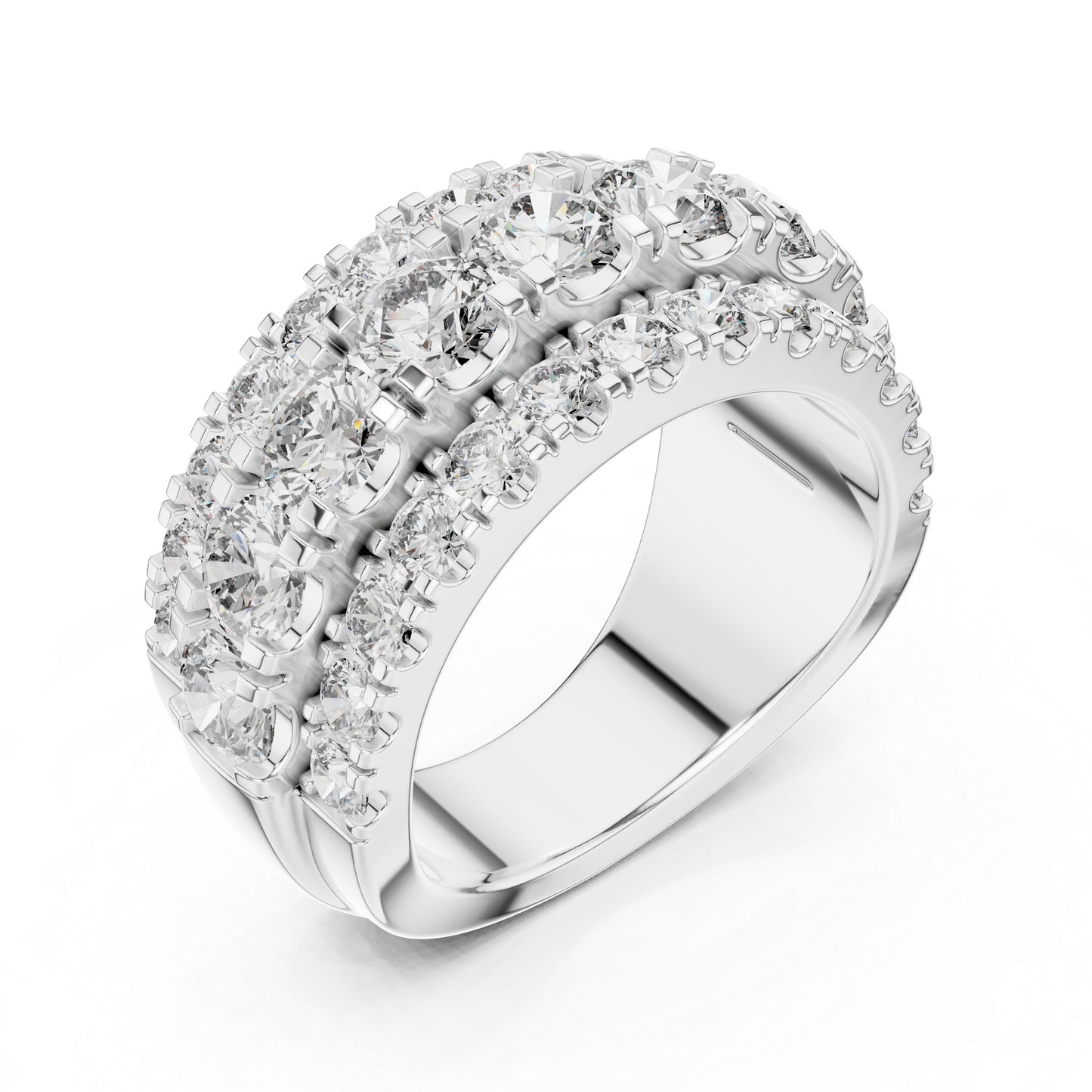18K White Gold Round Lab-Grown Diamond Drop Ring for Women - Everyday Wear - Pure Carat