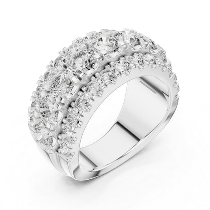 18K White Gold Round Lab-Grown Diamond Drop Ring for Women - Everyday Wear - Pure Carat