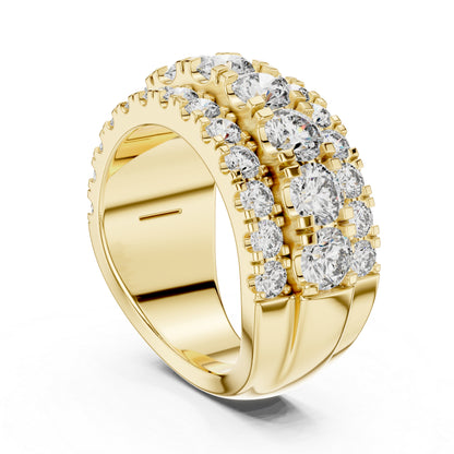 18K White Gold Round Lab-Grown Diamond Drop Ring for Women - Everyday Wear - Pure Carat
