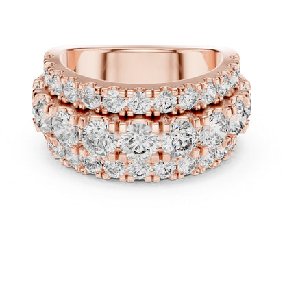 18K White Gold Round Lab-Grown Diamond Drop Ring for Women - Everyday Wear - Pure Carat