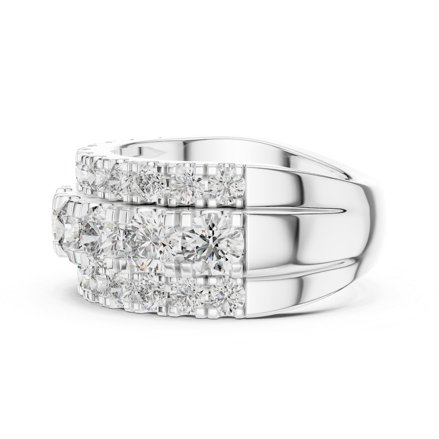 18K White Gold Round Lab-Grown Diamond Drop Ring for Women - Everyday Wear - Pure Carat