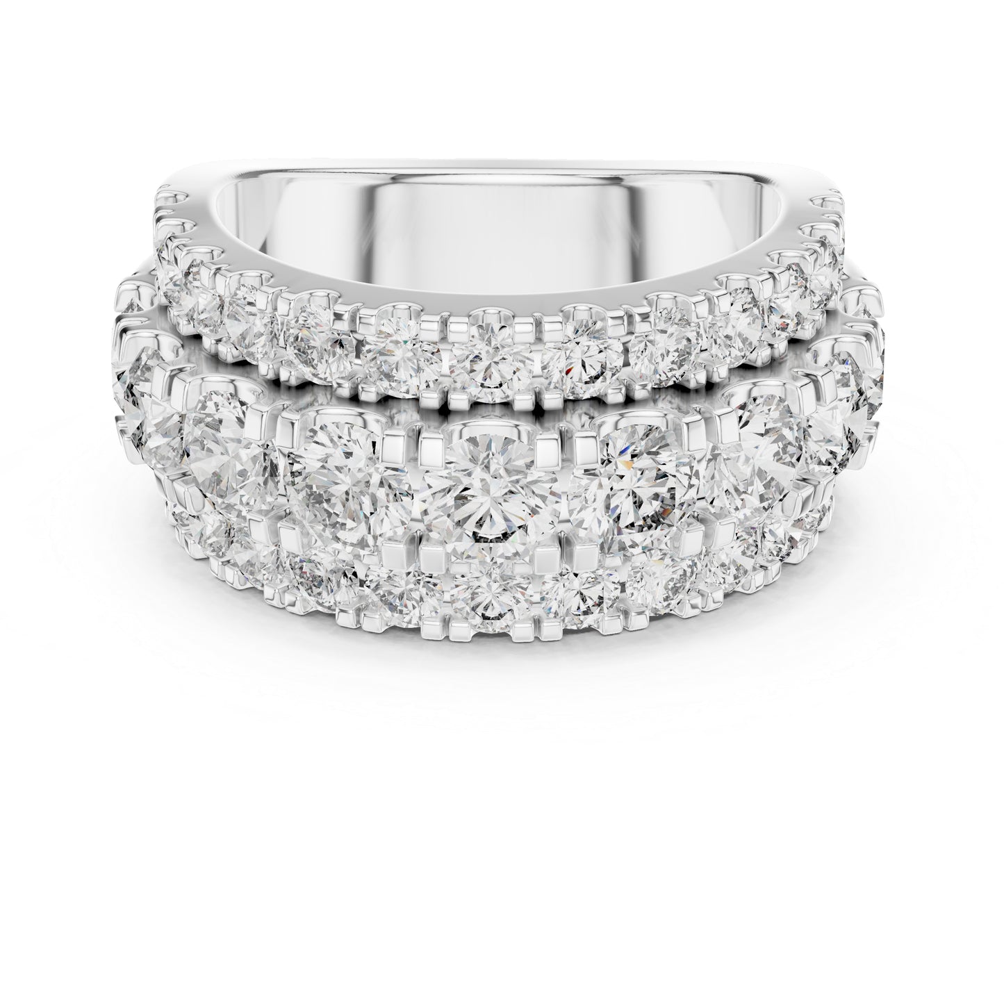 18K White Gold Round Lab-Grown Diamond Drop Ring for Women - Everyday Wear - Pure Carat