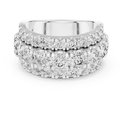 18K White Gold Round Lab-Grown Diamond Drop Ring for Women - Everyday Wear - Pure Carat