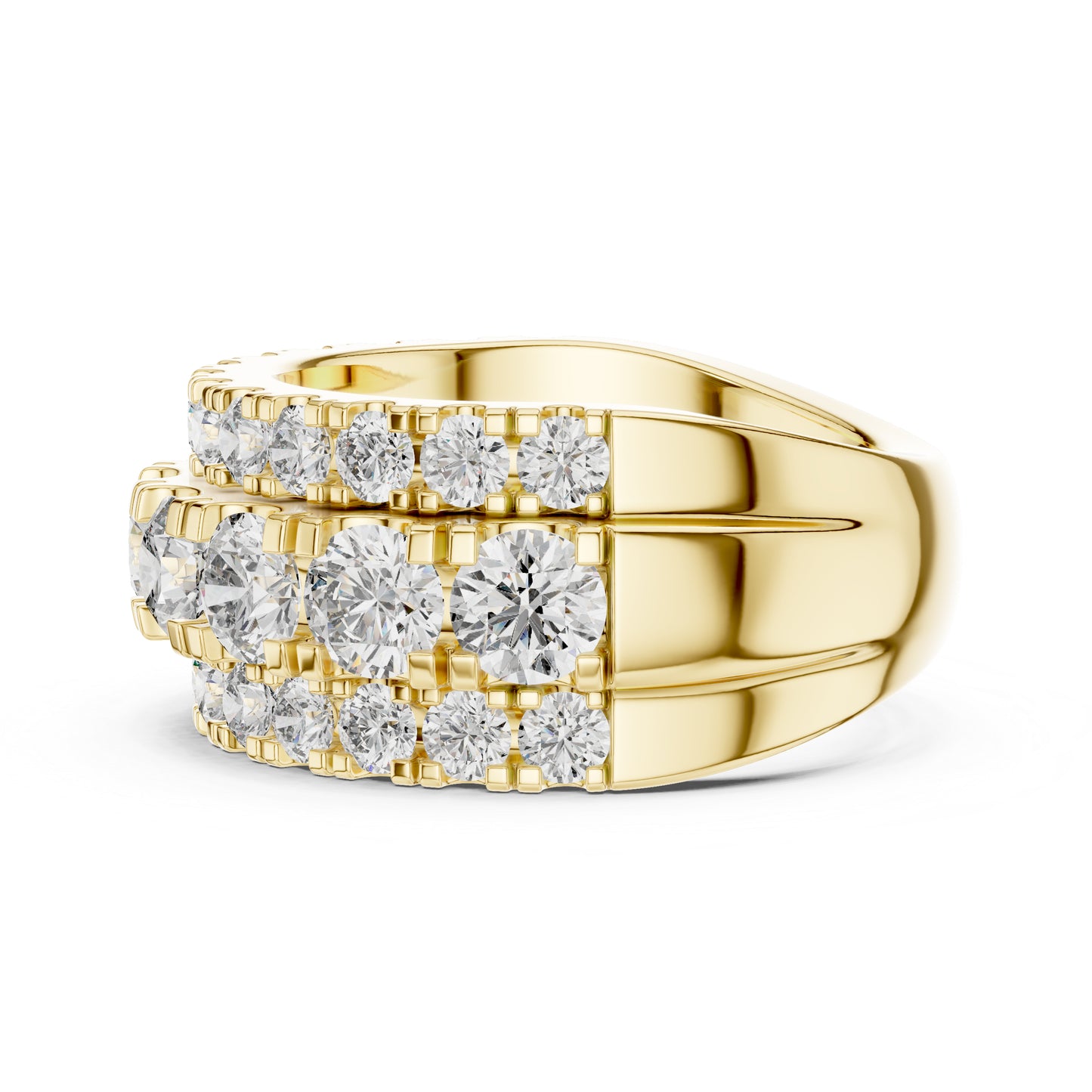 18K White Gold Round Lab-Grown Diamond Drop Ring for Women - Everyday Wear - Pure Carat