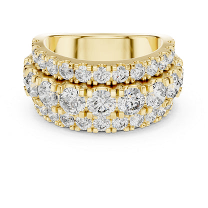 18K White Gold Round Lab-Grown Diamond Drop Ring for Women - Everyday Wear - Pure Carat