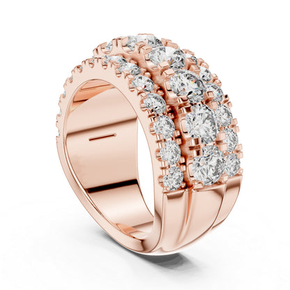 18K White Gold Round Lab-Grown Diamond Drop Ring for Women - Everyday Wear - Pure Carat