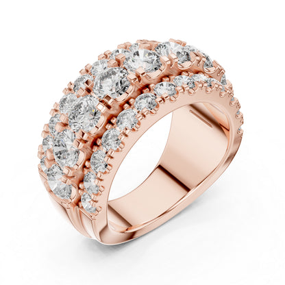 18K White Gold Round Lab-Grown Diamond Drop Ring for Women - Everyday Wear - Pure Carat