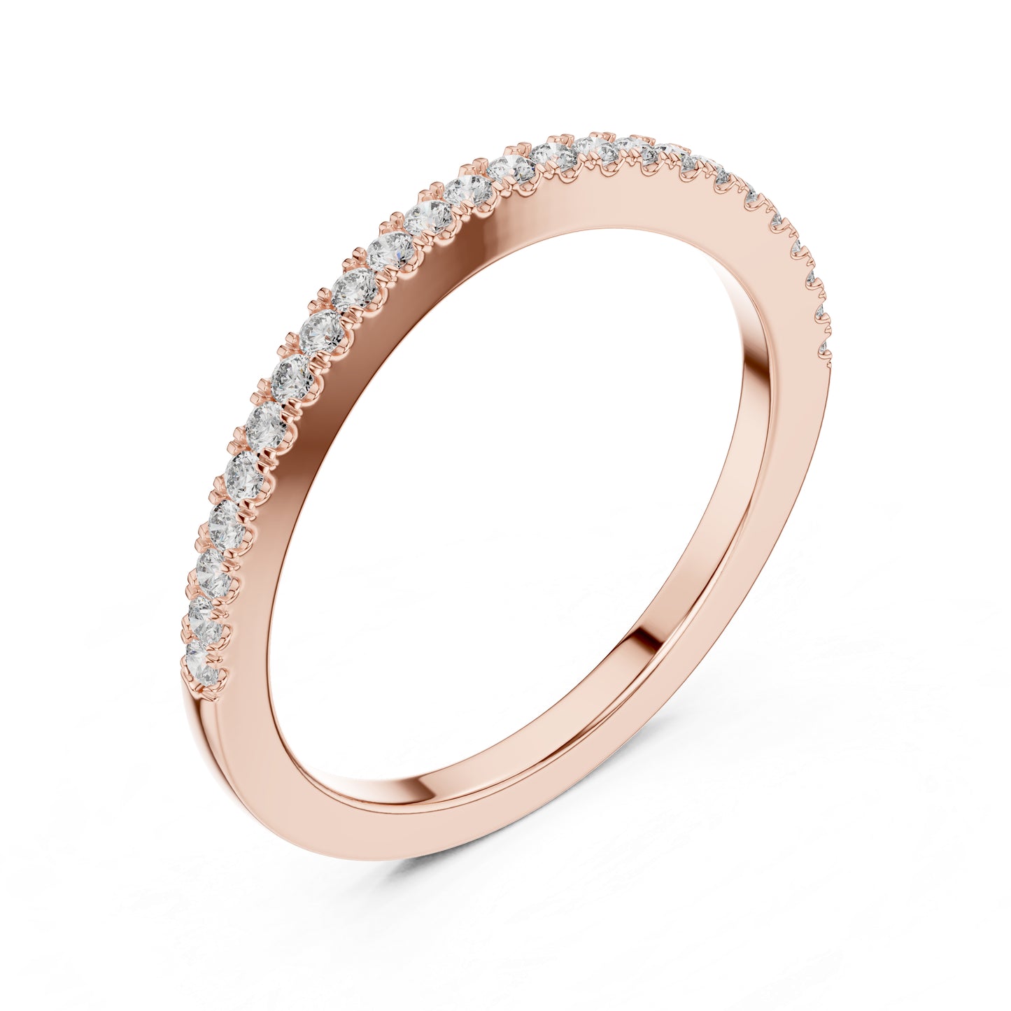 18K Rose Gold Round Lab-Grown Diamond Ring for Women - Wedding Jewellery - Pure Carat
