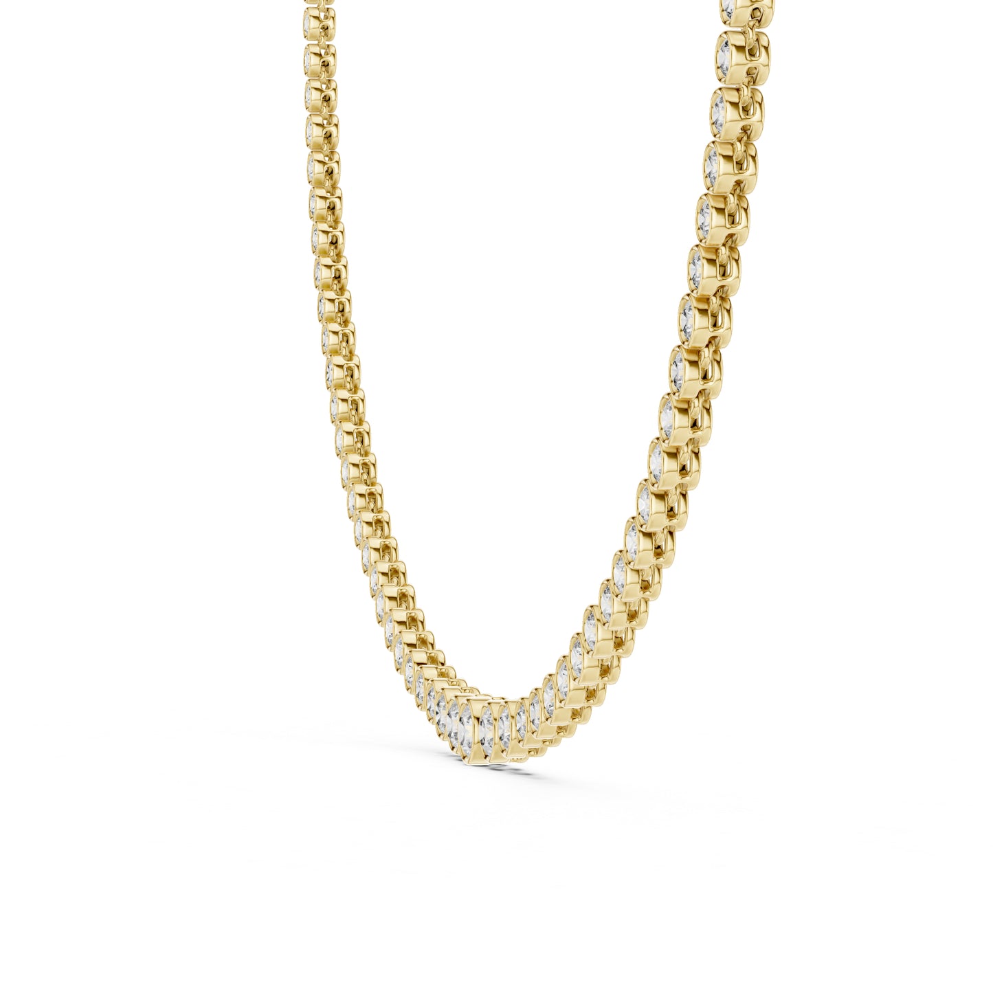 14k Yellow Gold Round Lab-Grown Diamond Wedding Necklace for Women | Pure Carat