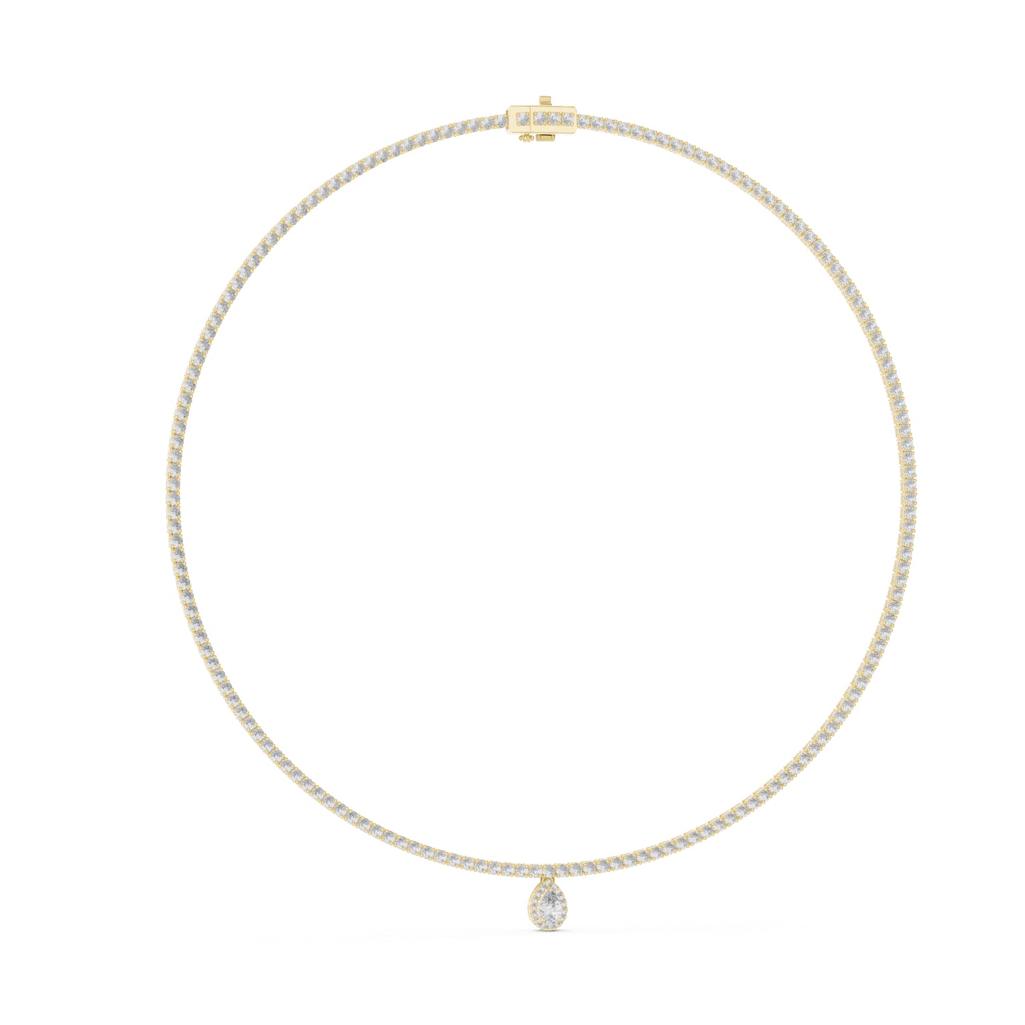 14k Yellow Gold Pear/Round Lab-Grown Diamond Everyday Wear Necklace for Women | Pure Carat