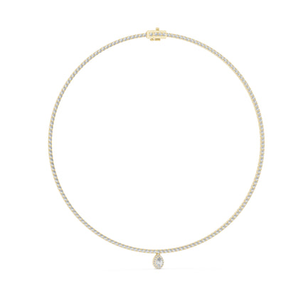 14k Yellow Gold Pear/Round Lab-Grown Diamond Everyday Wear Necklace for Women | Pure Carat