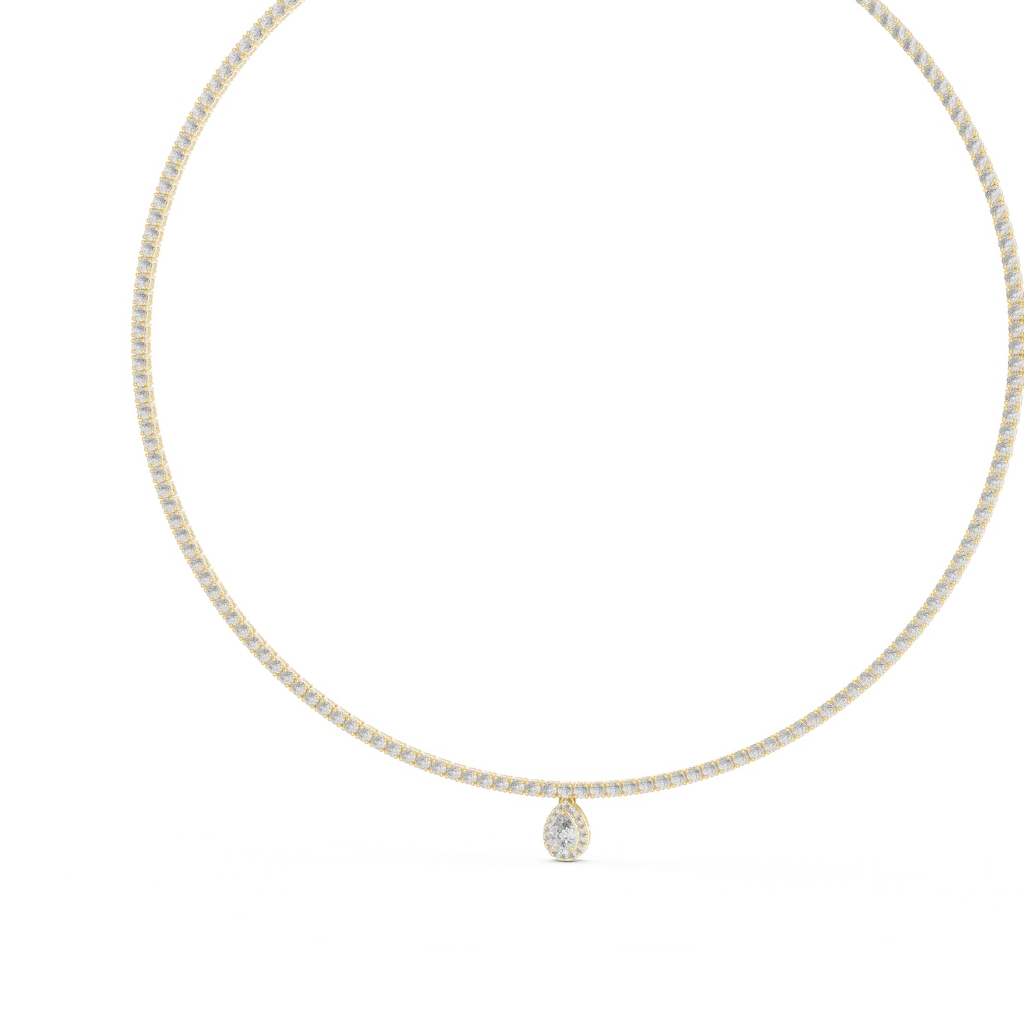 14k Yellow Gold Pear/Round Lab-Grown Diamond Everyday Wear Necklace for Women | Pure Carat