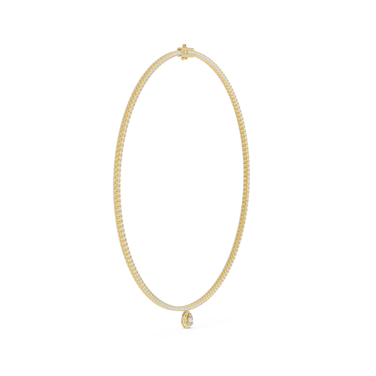 14k Yellow Gold Pear/Round Lab-Grown Diamond Everyday Wear Necklace for Women | Pure Carat