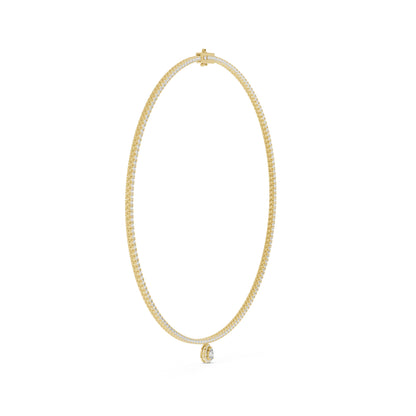 14k Yellow Gold Pear/Round Lab-Grown Diamond Everyday Wear Necklace for Women | Pure Carat