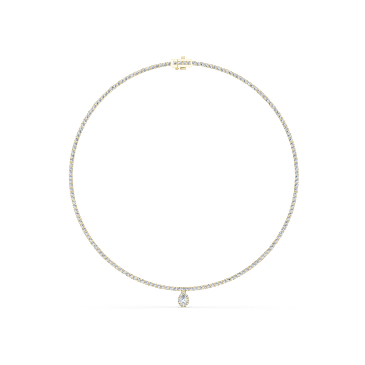 14k Yellow Gold Pear/Round Lab-Grown Diamond Everyday Wear Necklace for Women | Pure Carat