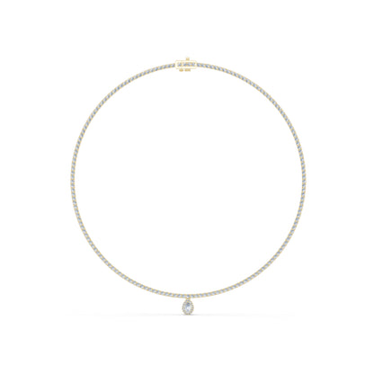 14k Yellow Gold Pear/Round Lab-Grown Diamond Everyday Wear Necklace for Women | Pure Carat