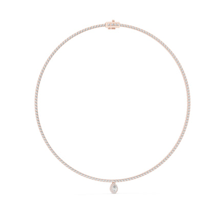 14k Yellow Gold Pear/Round Lab-Grown Diamond Everyday Wear Necklace for Women | Pure Carat