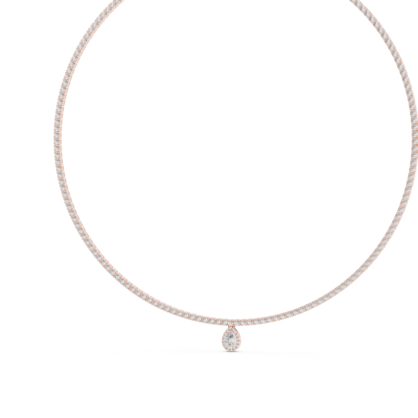 14k Yellow Gold Pear/Round Lab-Grown Diamond Everyday Wear Necklace for Women | Pure Carat