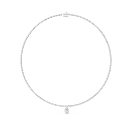 14k Yellow Gold Pear/Round Lab-Grown Diamond Everyday Wear Necklace for Women | Pure Carat