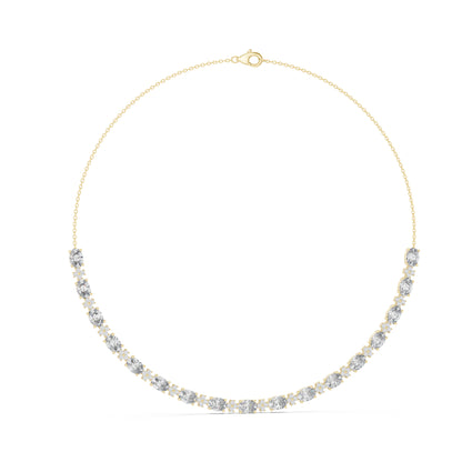 18k Yellow Gold Oval/Round Lab-Grown Diamond Bridal Necklace for Women | Pure Carat