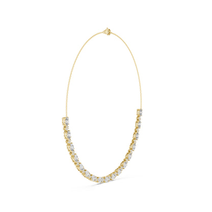 18k Yellow Gold Oval/Round Lab-Grown Diamond Bridal Necklace for Women | Pure Carat