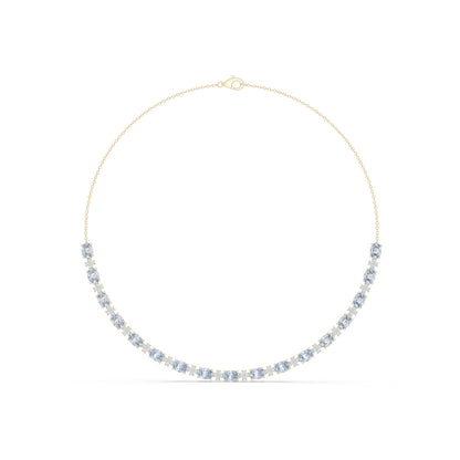 18k Yellow Gold Oval/Round Lab-Grown Diamond Bridal Necklace for Women | Pure Carat