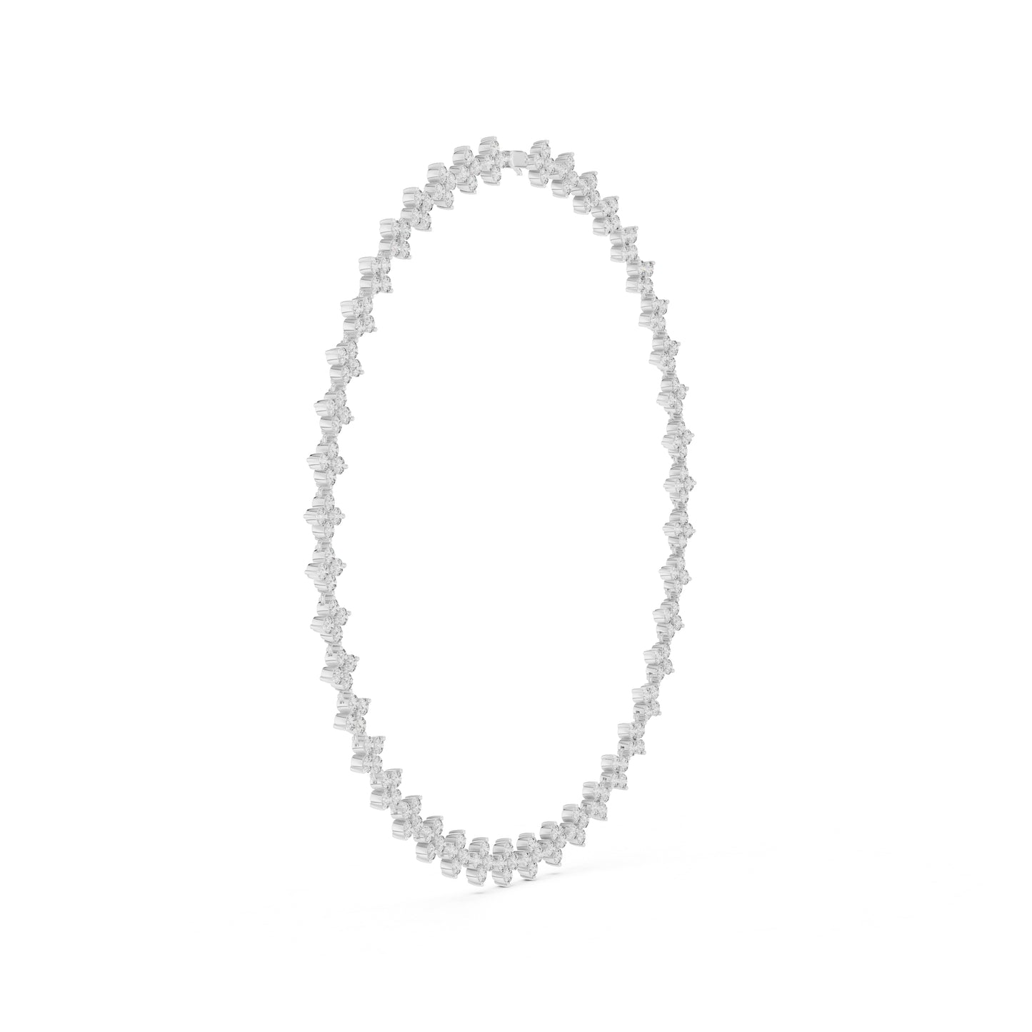 18k White Gold Round Lab-Grown Diamond Wedding Necklace for Women | Pure Carat