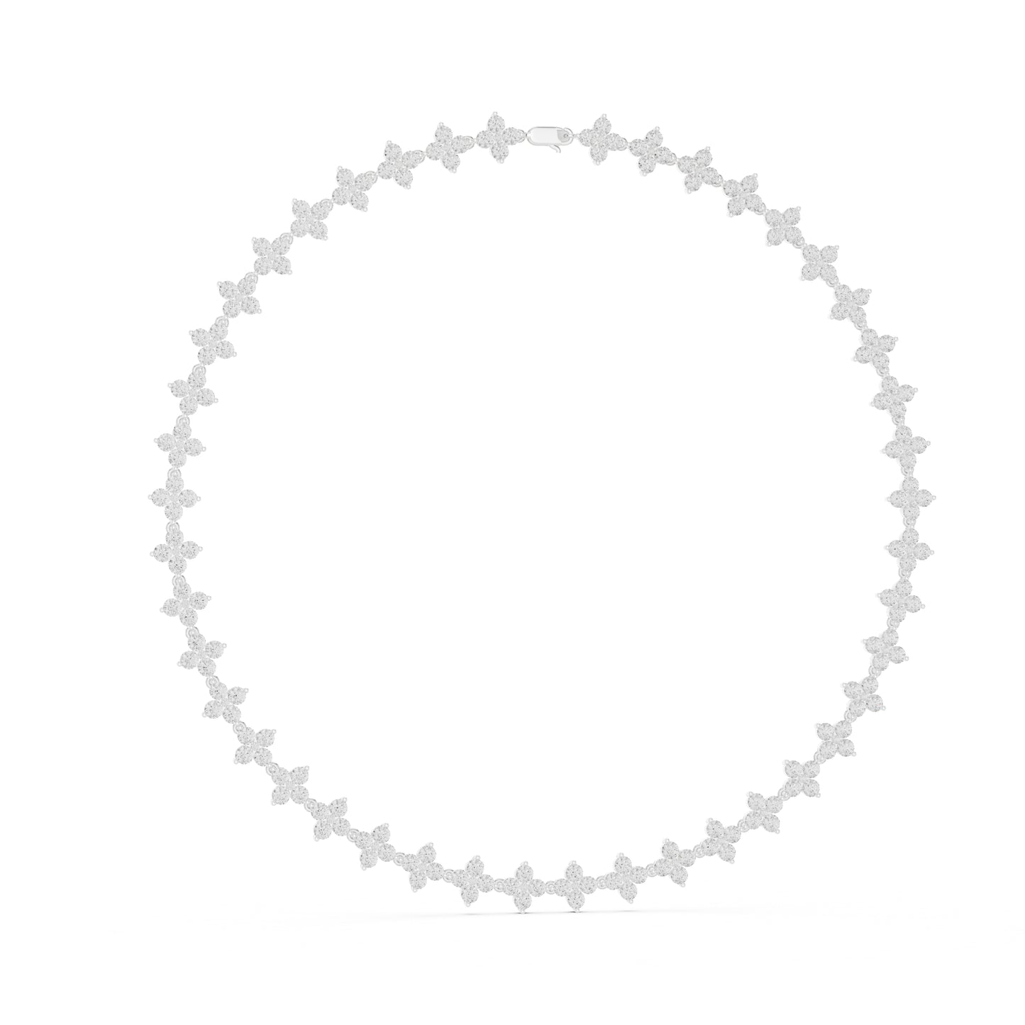 18k White Gold Round Lab-Grown Diamond Wedding Necklace for Women | Pure Carat