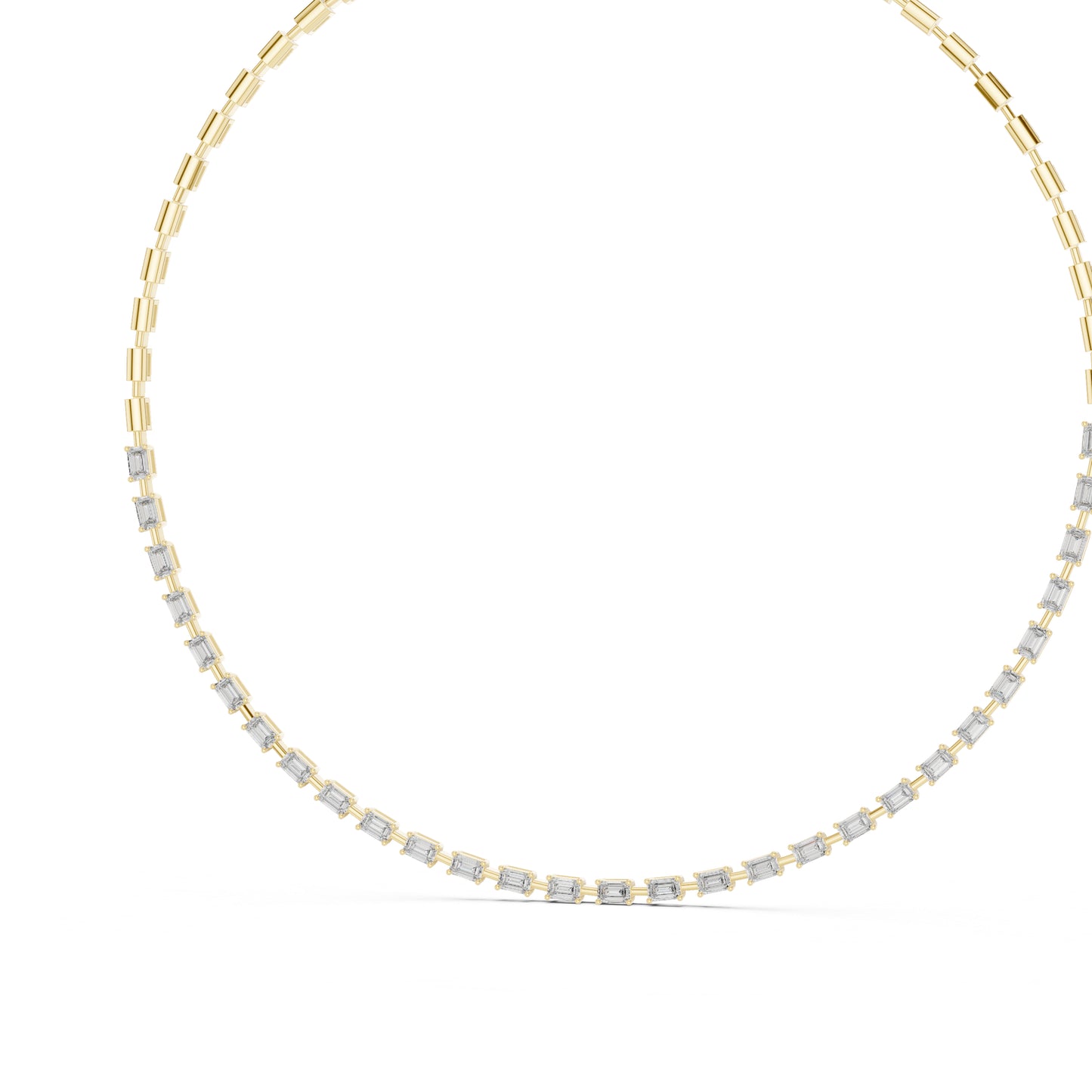 14k Yellow Gold Emerald Lab-Grown Diamond Engagement Necklace for Women | Pure Carat