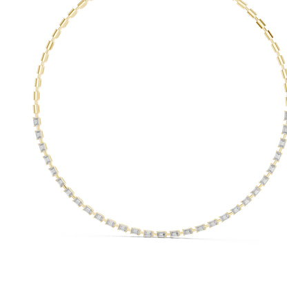 14k Yellow Gold Emerald Lab-Grown Diamond Engagement Necklace for Women | Pure Carat